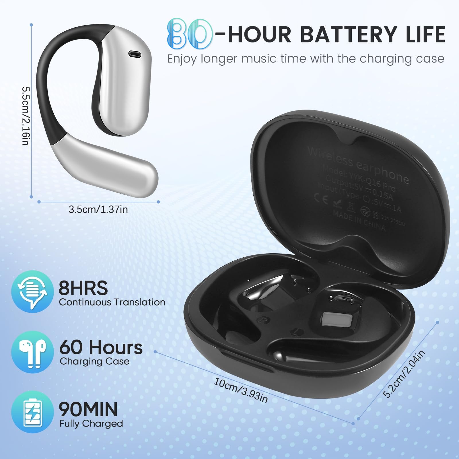 Навушники-перекладачі зі сенсорним LCD-екраном 3-в-1, голосу з підтримкою 150 мов, фото №4 Навушники-перекладачі зі сенсорним LCD-екраном 3-в-1, голосу з підтримкою 150 мов, фото №4