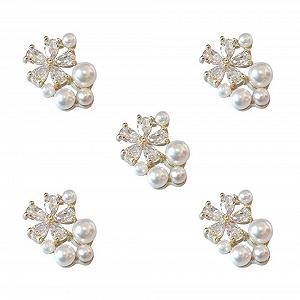 3D Декор для нігтів Кристал, Набір, Стрази, Перли, Квіти - Фото 1