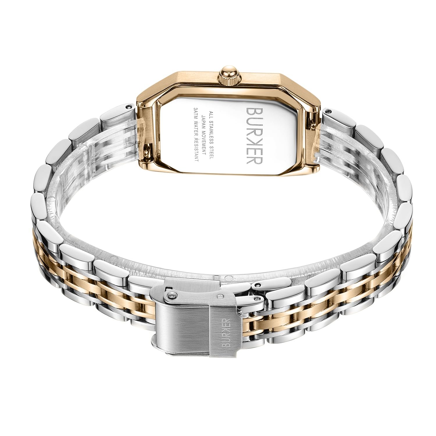 Часы BURKER Isabell Женские Прямоугольные Аналоговые Кварцевые Водонепроницаемые 3 ATM Нержавеющая сталь - 28 мм, фото №3