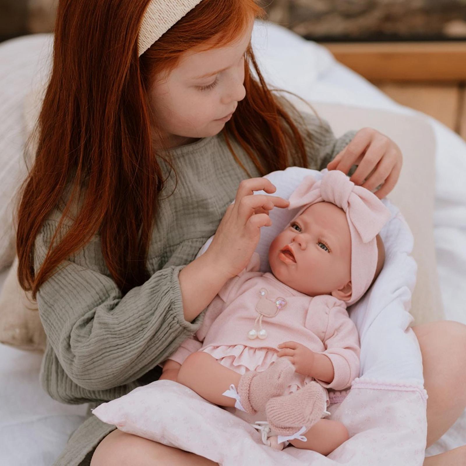 Кукла ARIAS Reborn Alba 40 см с белой подушкой розовый, фото №7