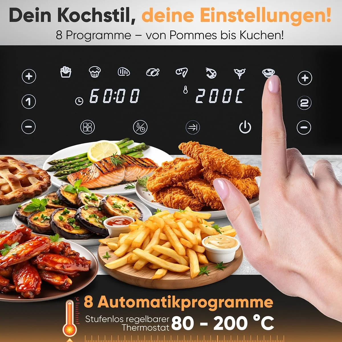 Мультипечь ProfiCook PC FR 1295 H 9 Litres с двумя камерами, фото №6