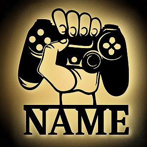 Купити Світильник Urhome LED Hand Mood Light Теплий білий - Ім'я Персоналізовано - Дерев'яне освітлення кімнати Геймер Лампа Знак Декор для стін дітей хлопців чоловіків ПК Консоль Гравець - Фото 1 Світильник Urhome LED Hand Mood Light Теплий білий - Ім'я Персоналізовано - Дерев'яне освітлення кімнати Геймер Лампа Знак Декор для стін дітей хлопців чоловіків ПК Консоль Гравець - Фото 1