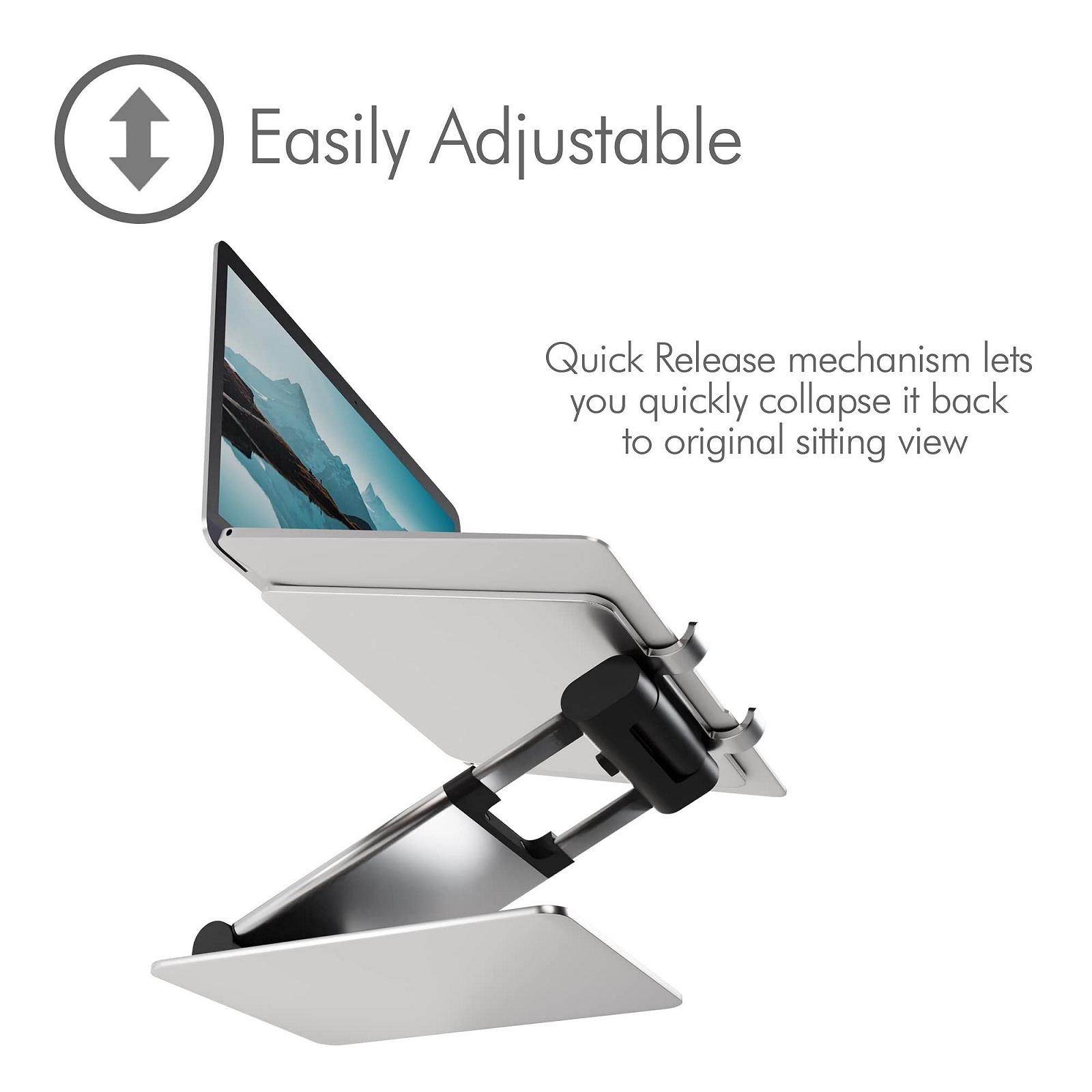 Подставка для ноутбука Desire2 Supreme для сидения и стояния, регулируемая подставка для ноутбука для стола, эргономичная подставка для ноутбука с быстрым высвобождением, аксессуары для ноутбуков для домашнего офиса, фото №4