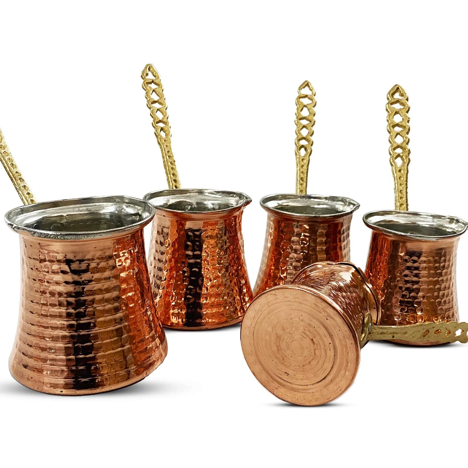 Джезва Турецька мідна Набір 5 штук Різні розміри 150 Мока Кувшин 450 мл, фото №5 Джезва Турецька мідна Набір 5 штук Різні розміри 150 Мока Кувшин 450 мл, фото №5