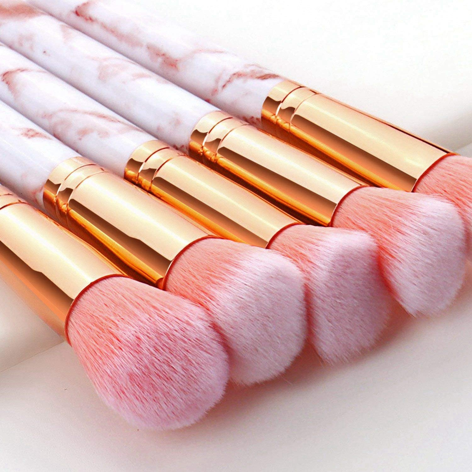 Набор кистей для макияжа Yilin 10 Professionelle Foundation Lidschatten Lip Liner Rouge Marmor Gesicht, фото №6
