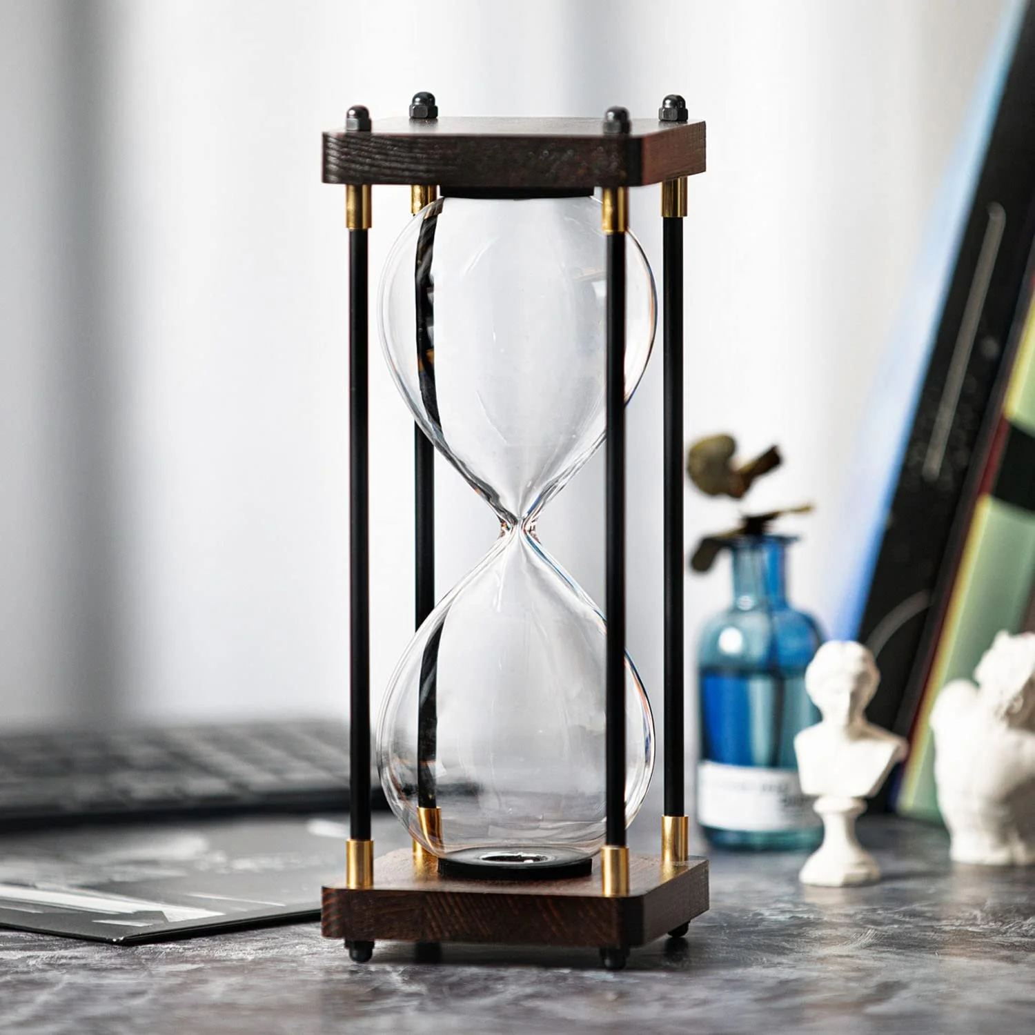 Пісочний годинник Fillable Hourglass Для наповнення Дерев'яна рама Великі Чорний, фото №1 Пісочний годинник Fillable Hourglass Для наповнення Дерев'яна рама Великі Чорний, фото №1