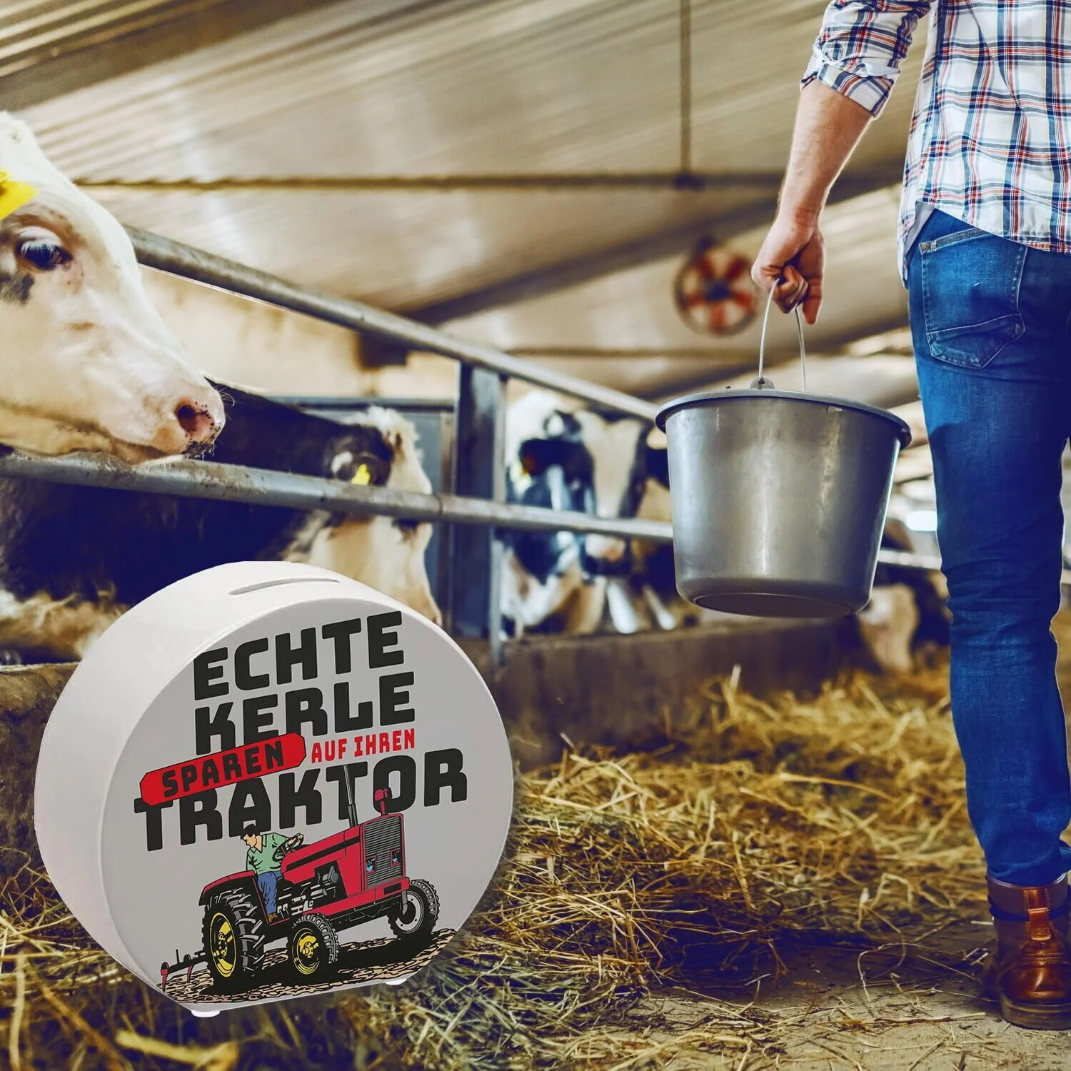 Скарбничка Echte Kerle sparen auf ihren Traktor керамічна, фото №6