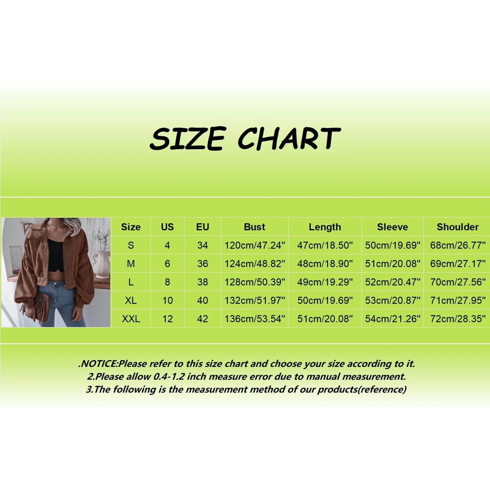 Женская куртка из вельвета Винтажный стиль, фото №3