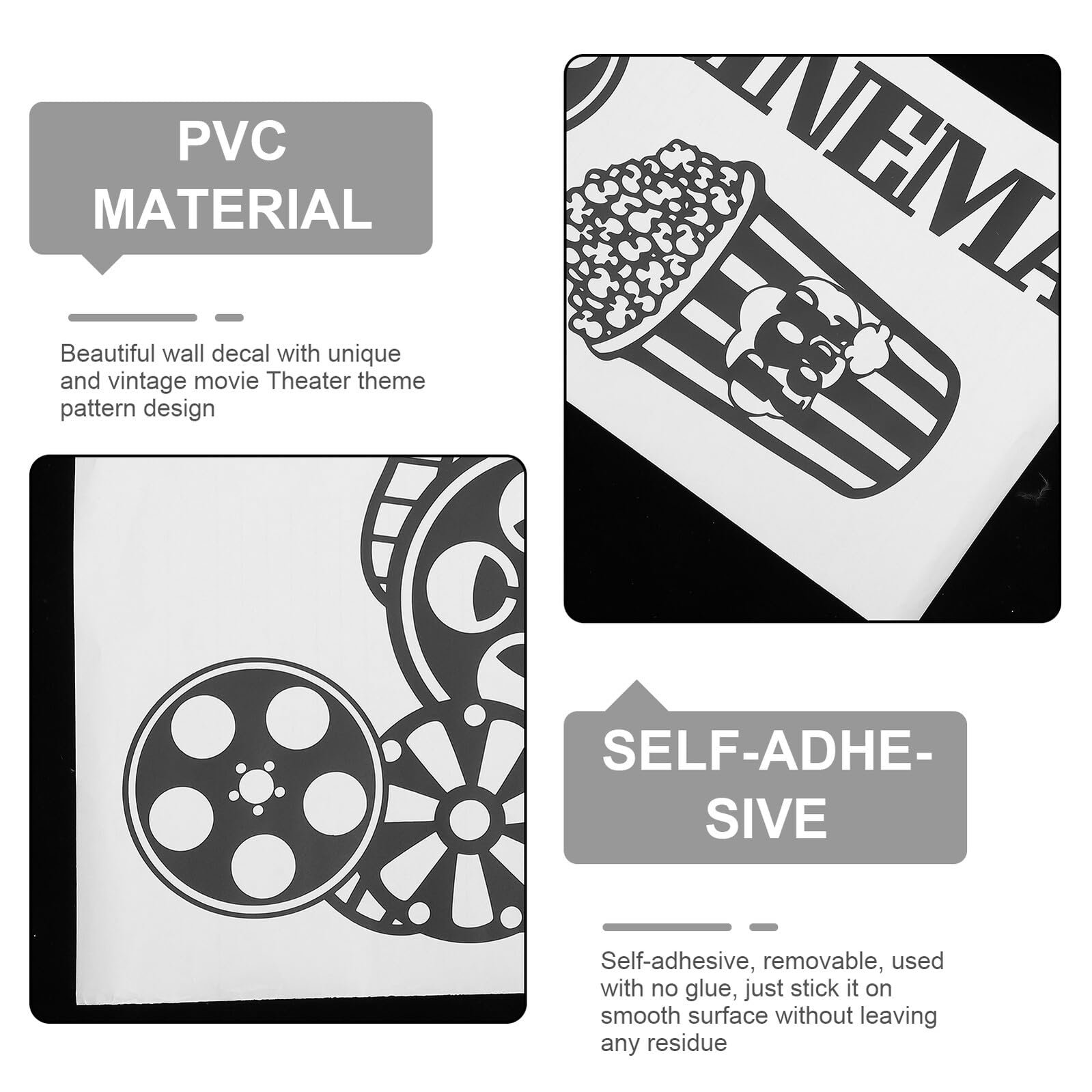Наклейка на стіну Cinema Vintage Popcorn Самоклейна, фото №6