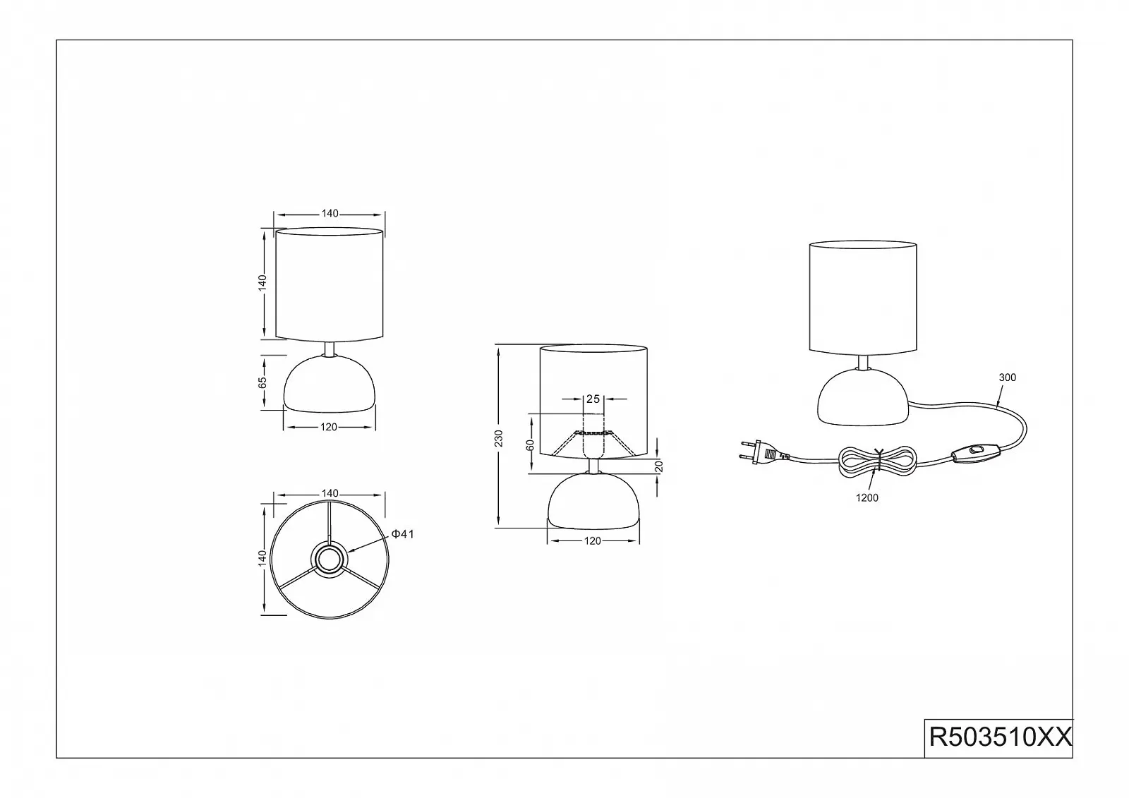 Настільна лампа Lance Ceramic Base Fabric Shade коричневий капучино 14x23 см E14, фото №7