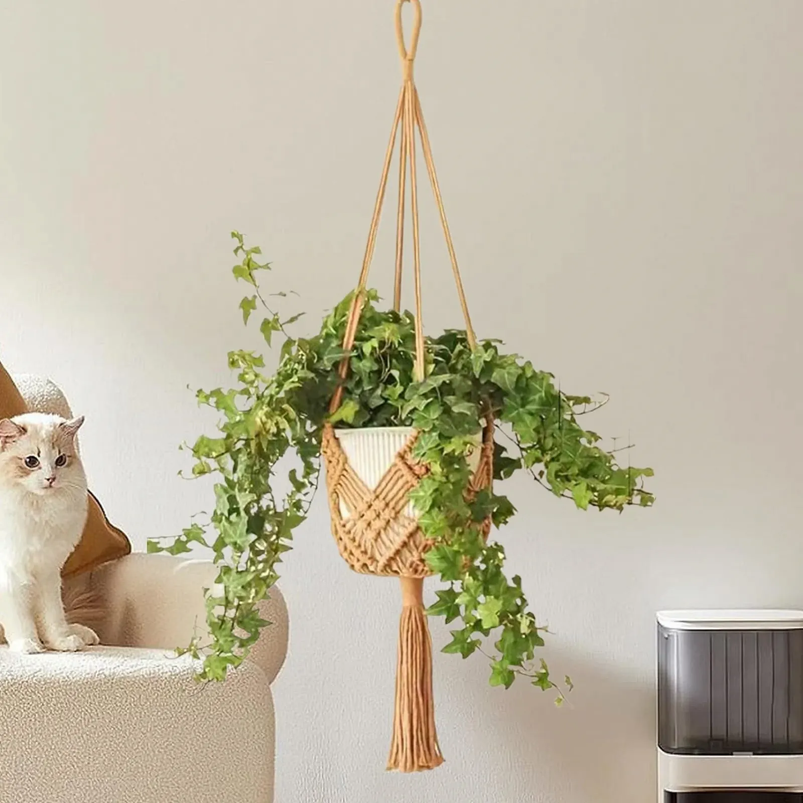 Підвіси для рослин Набір з 2 шт. Макраме Плетені Бохо, фото №3