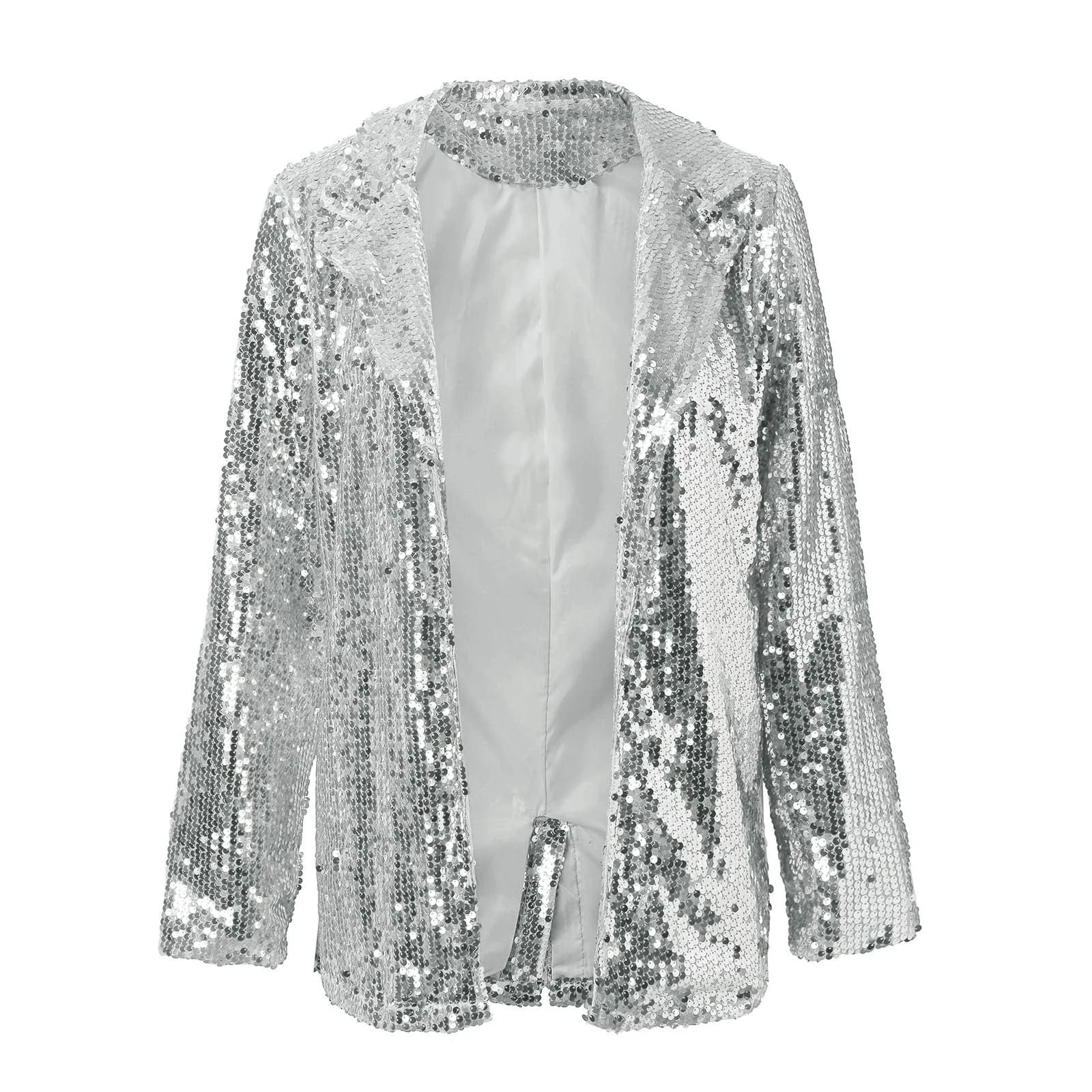 Жіноче пальто з блискітками, повсякденне, з довгими рукавами, фото №2 Жіноче пальто з блискітками, повсякденне, з довгими рукавами, фото №2