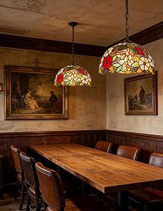 Настольная лампа Tiffany Роза витражное стекло вилка EU переключатель 12 дюймов synthetic.ua - Фото 1