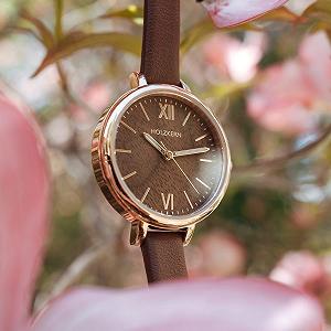 Годинник кварцовий жіночий HOLZKERN Shirin Walnut / Rose Gold synthetic.ua - Фото 1