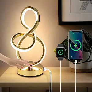 Настольная лампа LED 10 Вт Modern 3 Colour Temperatures Touch Control USB, золотистая - Фото 1