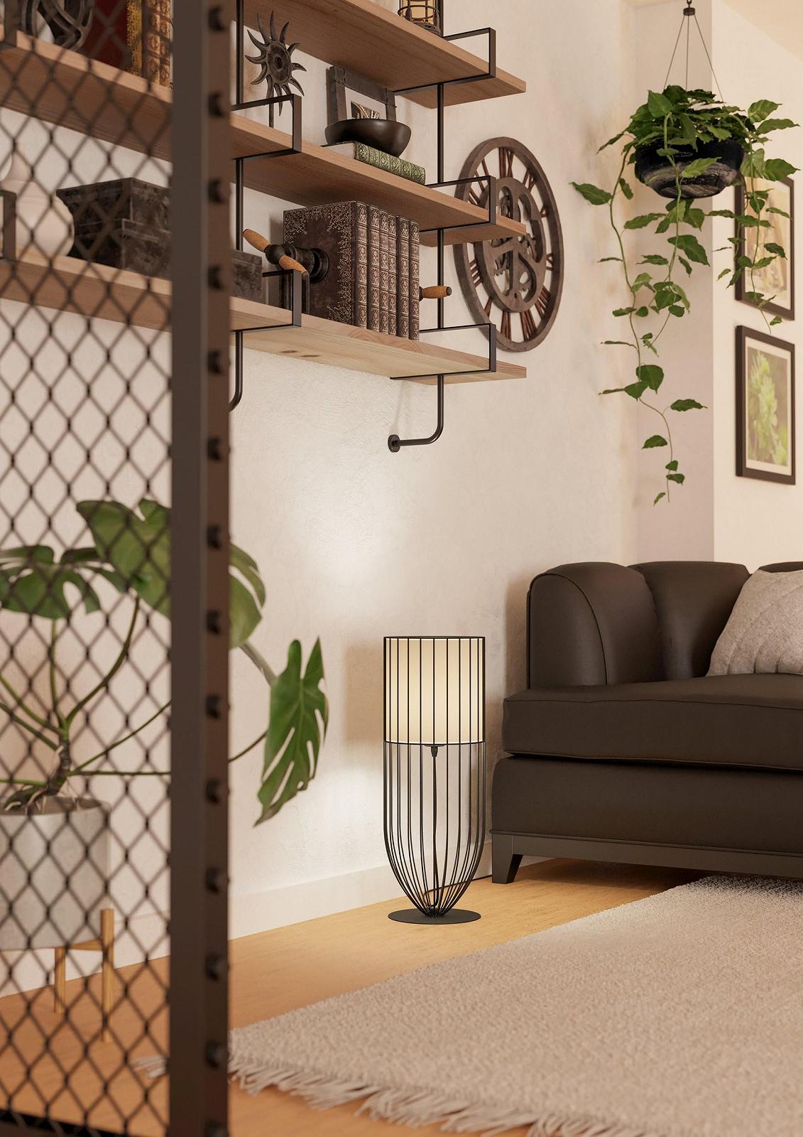 Настольная лампа EGLO Nosino сталь текстиль черно-белая 58 см, фото №3