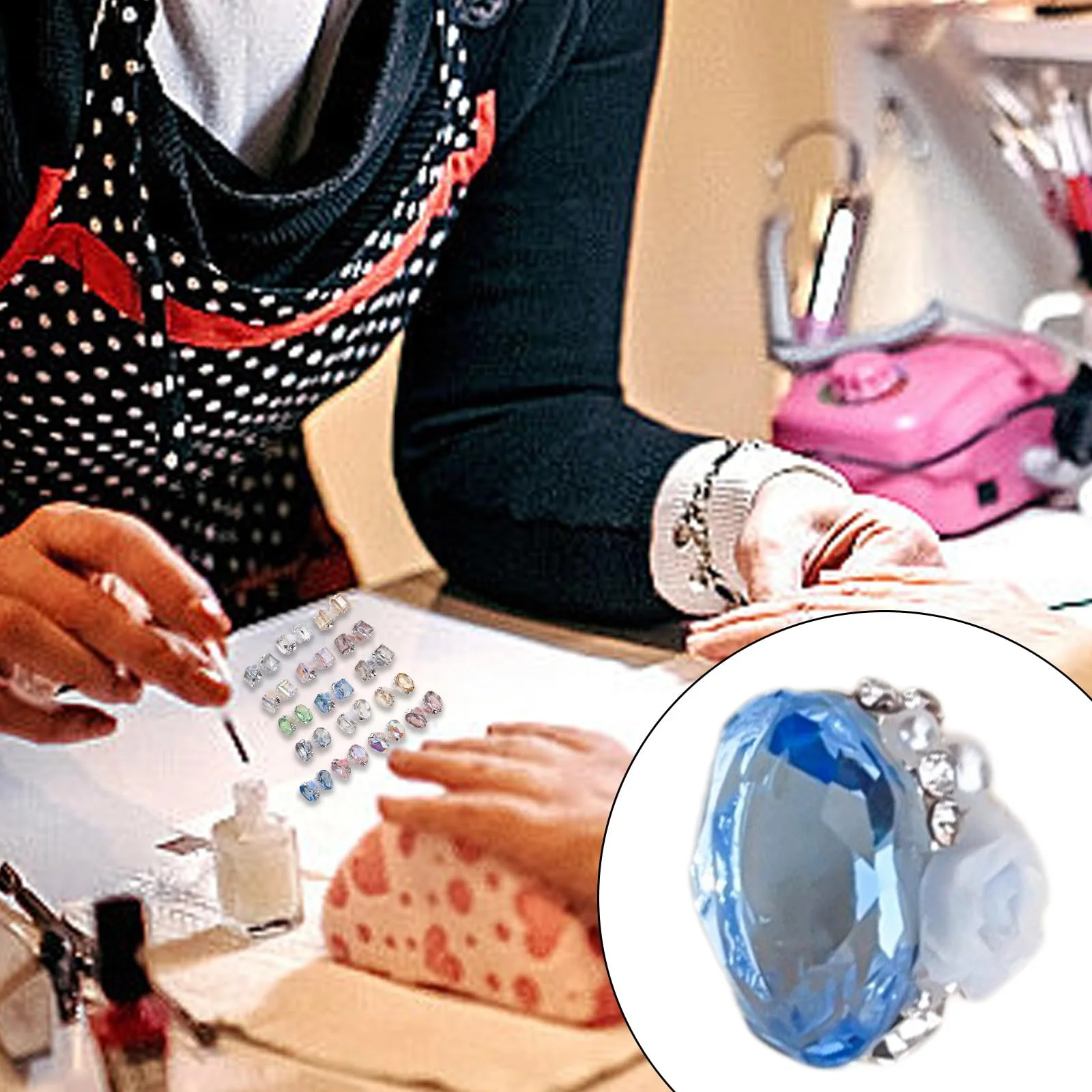 Стразы Цветочные Прямоугольные Разноцветные 4 шт, фото №2 Стразы Цветочные Прямоугольные Разноцветные 4 шт, фото №2