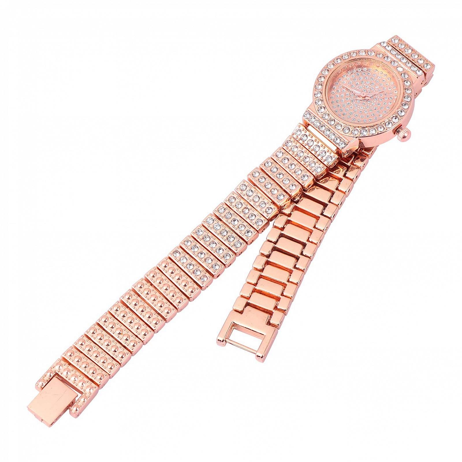 Часы Healvian Diamond Женские часы для женщин Стразовые часы Бриллиантовые кварцевые часы Bling-часы для женщин Стразовые часы для женщин Часы для девочек Леди Часы Розовый сплав, фото №1