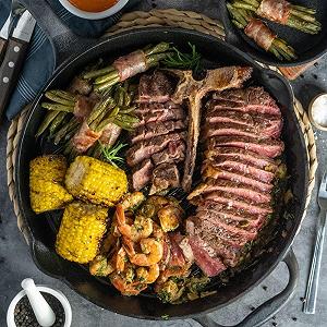 Сковорода-гриль BBQ-Toro Чавун, діаметр 29 см, з ручкою та двома носиками synthetic.ua - Фото 1