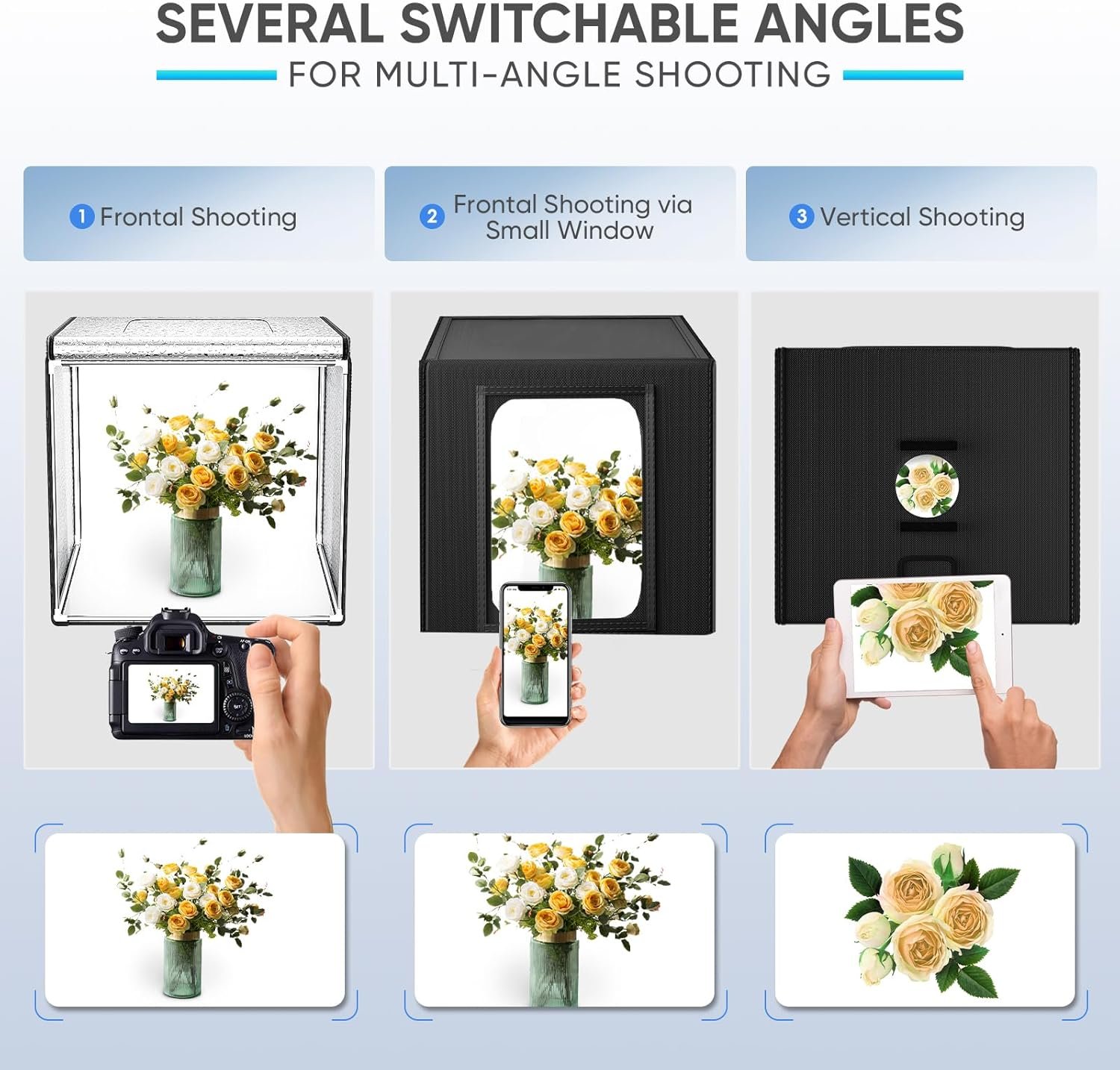 Фотобокс Sunowl 50см / CRI 95+ / 6 фонів / Чорний, фото №3 Фотобокс Sunowl 50см / CRI 95+ / 6 фонів / Чорний, фото №3