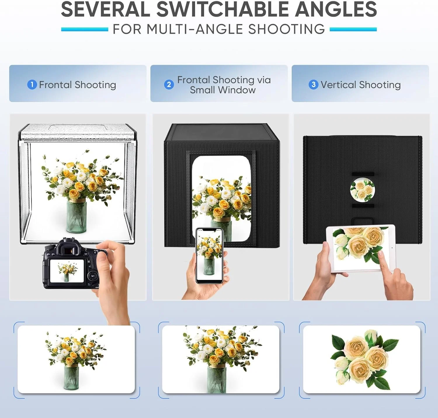 Фотобокс Sunowl 50см / CRI 95+ / 6 фонів / Чорний, фото №3 Фотобокс Sunowl 50см / CRI 95+ / 6 фонів / Чорний, фото №3