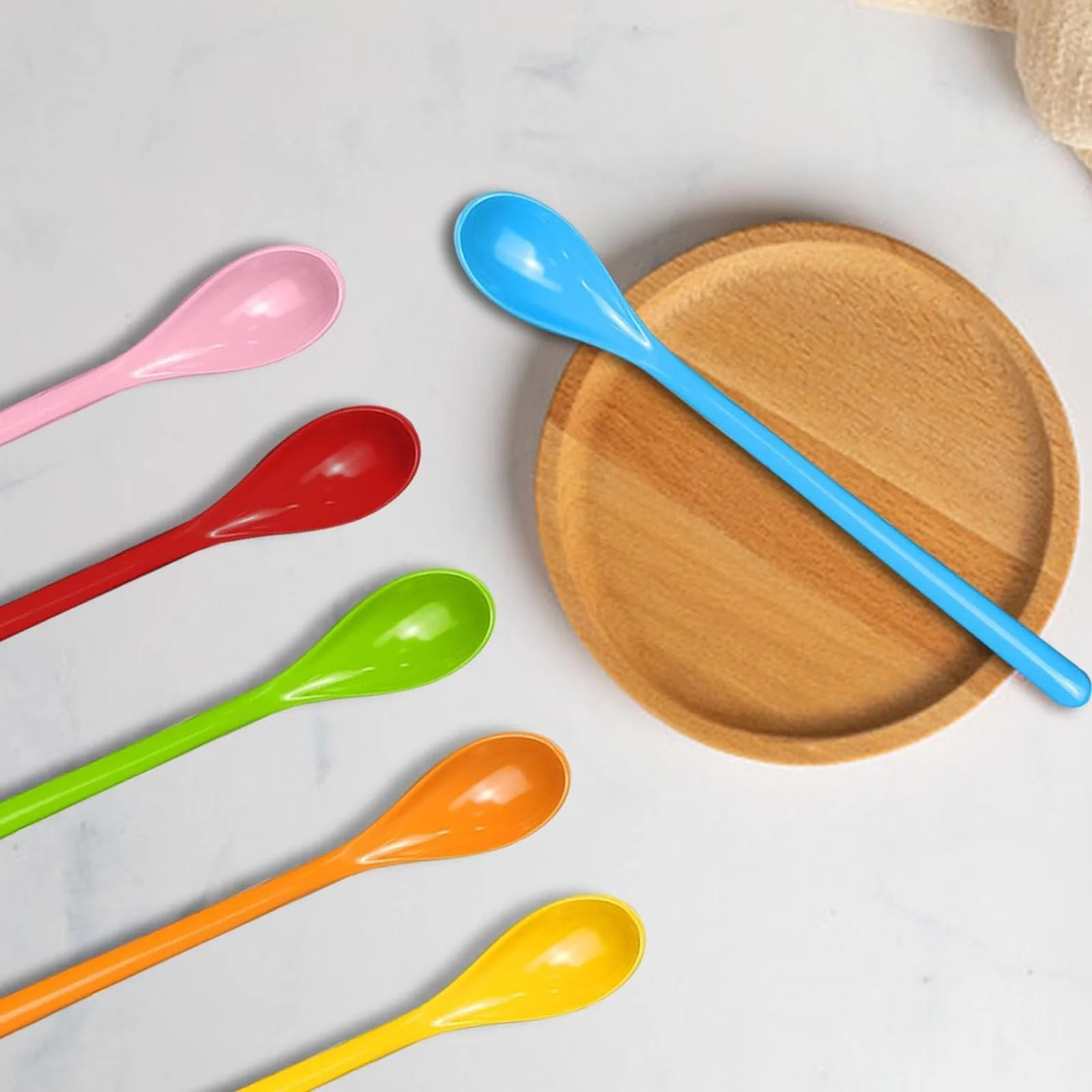 Набір з 6 улюблених ложок, довгі кольорові, фото №3