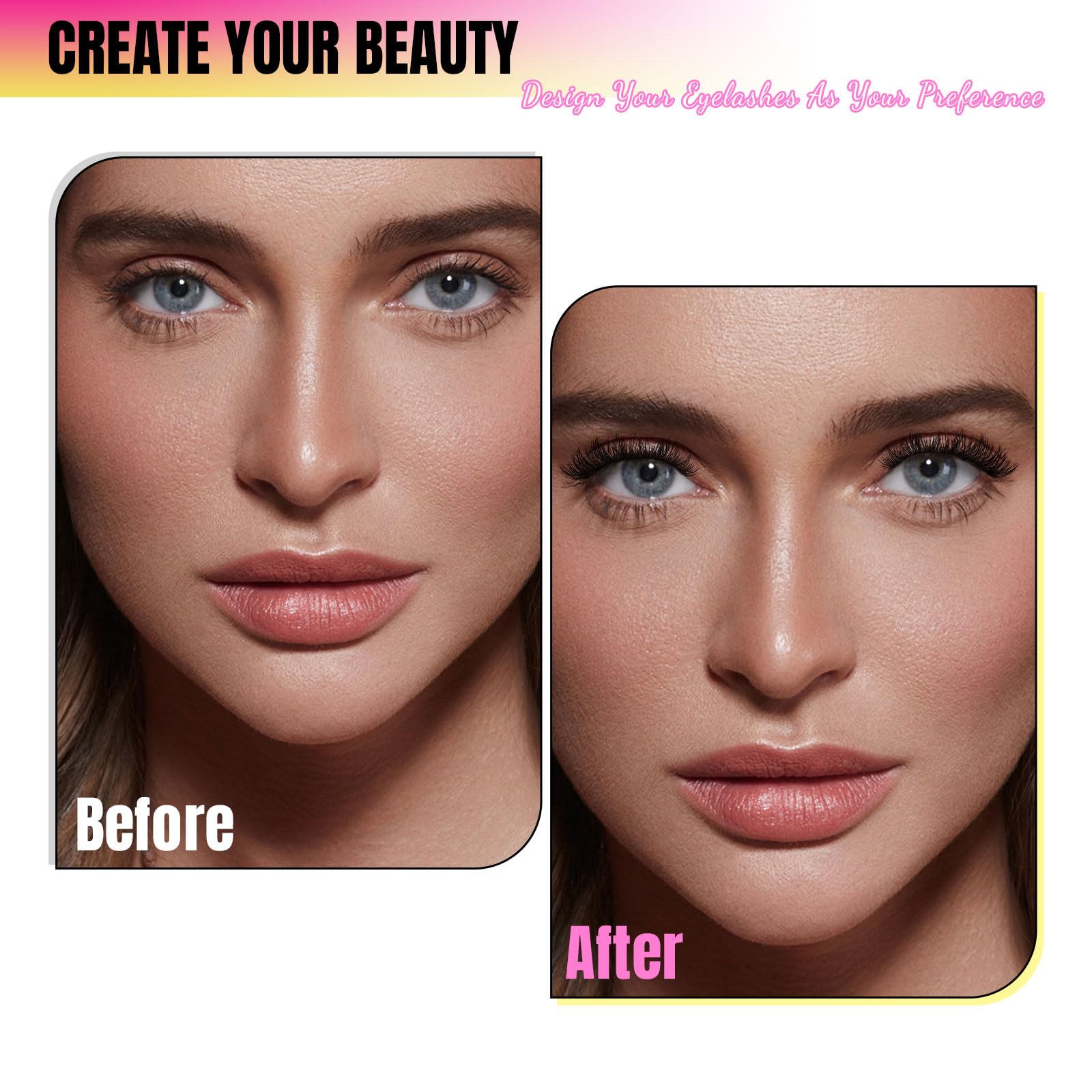 Набір W DIY Eyelash Extension Kit D Curl Cluster Lashes 72 шт. з Клей і Засіб для видалення вій Аплікатор для вій для початківців (ST Kit-D-10-16 мм), фото №6