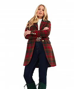 Пальто Joe Browns Довге в клітинку з велюровою обробкою - Фото 1