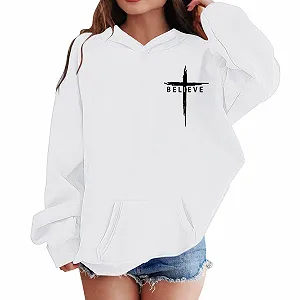 Девочковый Худи Теплый Свитшот с Капюшоном Мешковатые Спортивные Худи Повседневный Пуловер synthetic.ua - Фото 1