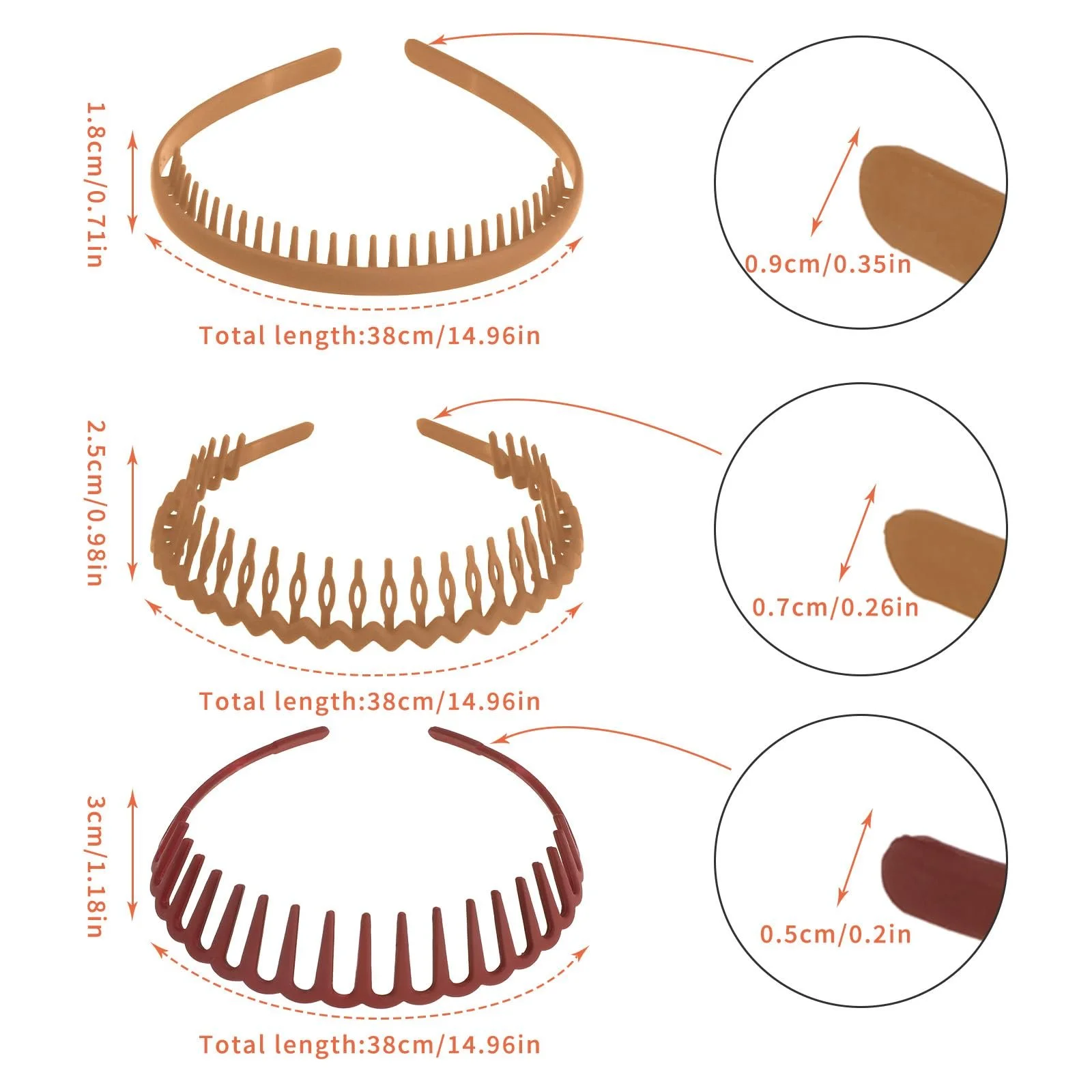 Пластиковий нековзкий обруч для волосся з хвилястими зубцями, фото №2 Пластиковий нековзкий обруч для волосся з хвилястими зубцями, фото №2