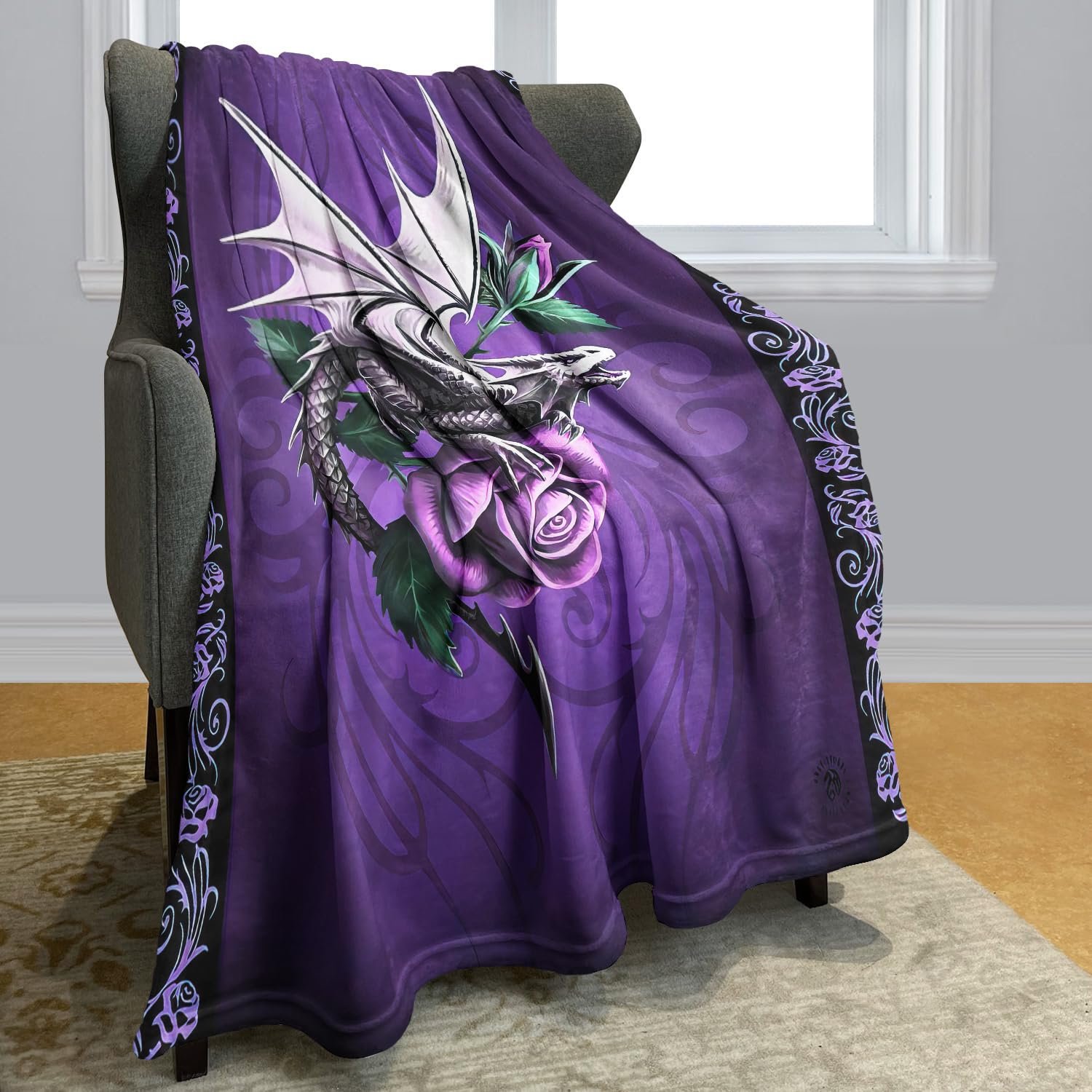 Покривало YISUMEI Фланелева М'яка Флісова Покривало Дракон Краса, 150 x 200 см, фото №2