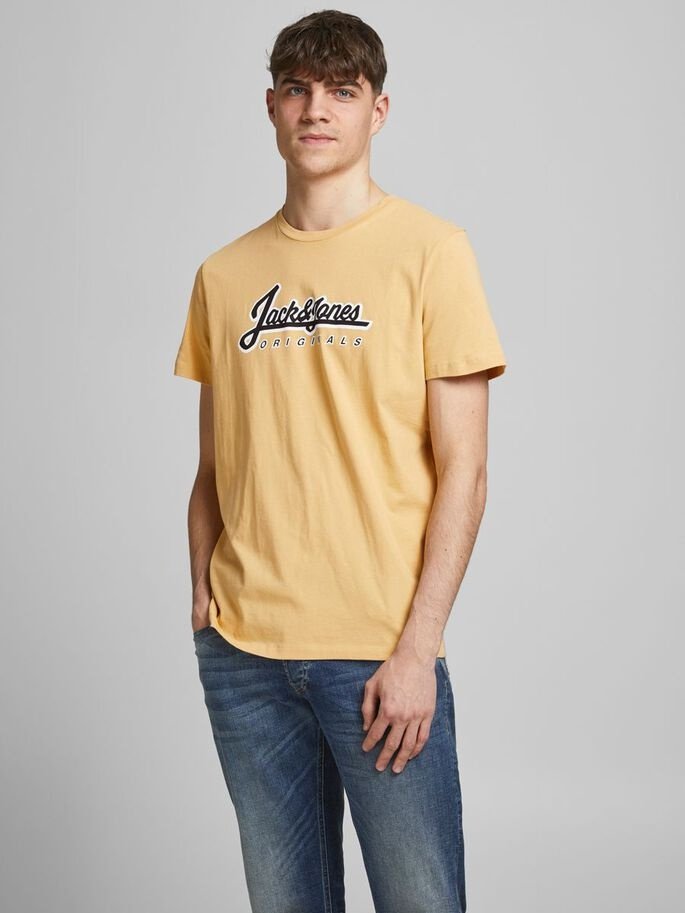 Футболка JORREGGIE TEE SS CREW NECK 12189836 Sahara Sun-JJ PRINT Jack&Jones Жовтий L, фото №1
