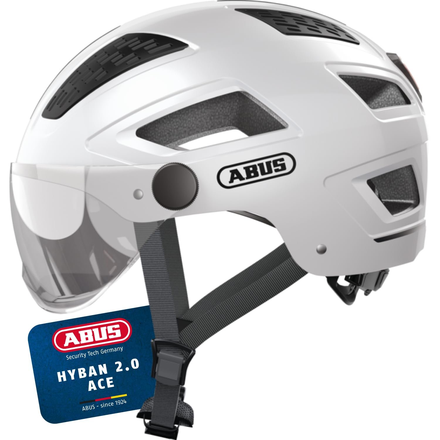 Шлем Abus Hyban 2.0 Ace City с визором и подсветкой, ABS, фото №1
