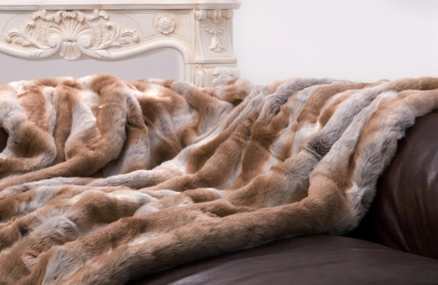 Покривало Штучне хутро Wohnen & Accessoires GmbH & Co. KG Fox Fawn Brown/Grey 260 x 300 см, фото №2