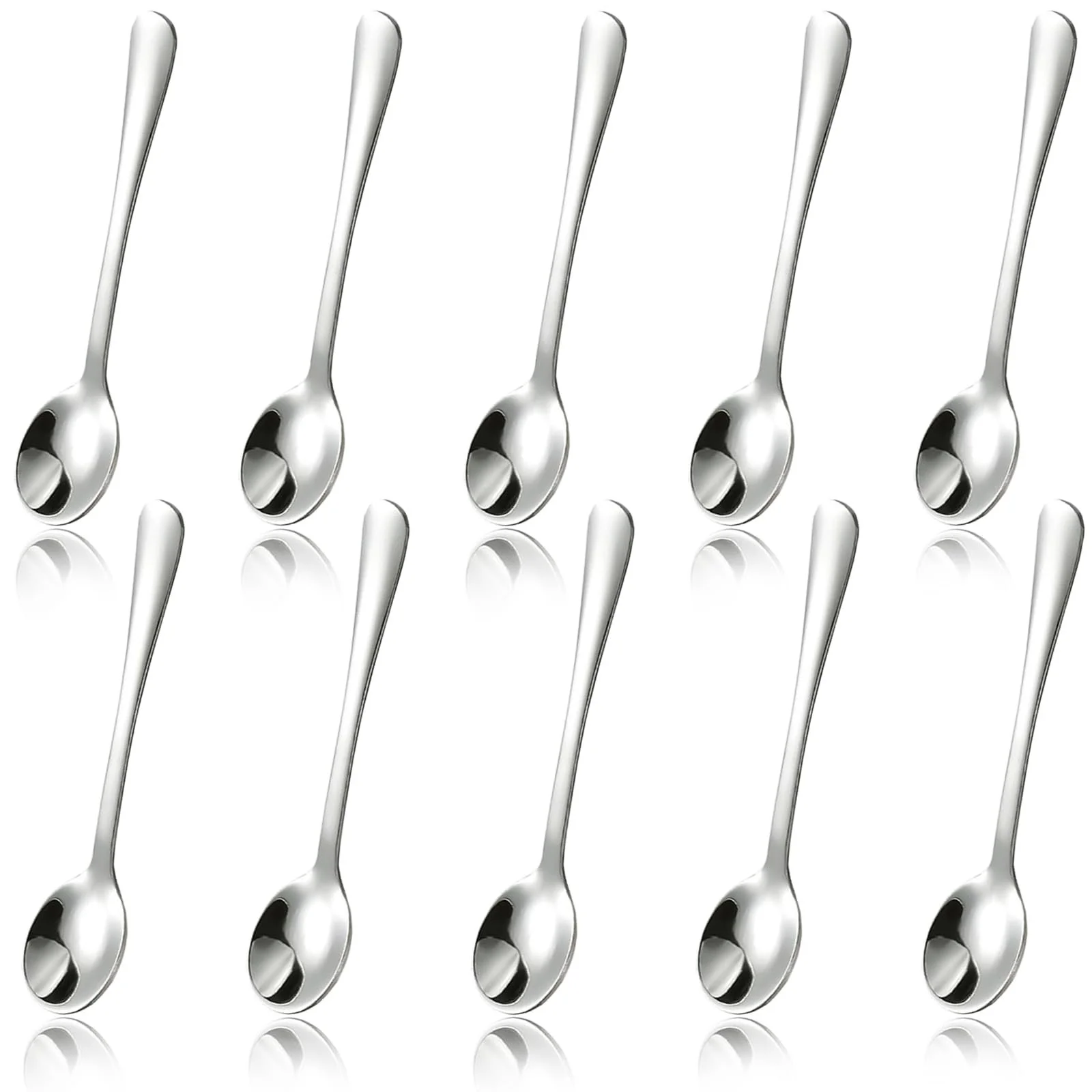 Ложка Кавова 7.5 см Сріблястий, паковання 10 штук, фото №1