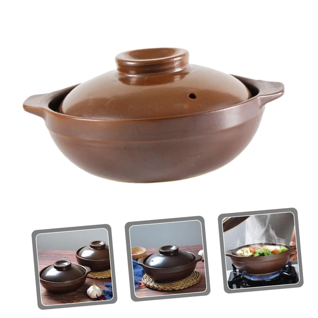 Кастрюля керамическая VALICLUD с двумя ручками традиционная термостойкая, фото №7