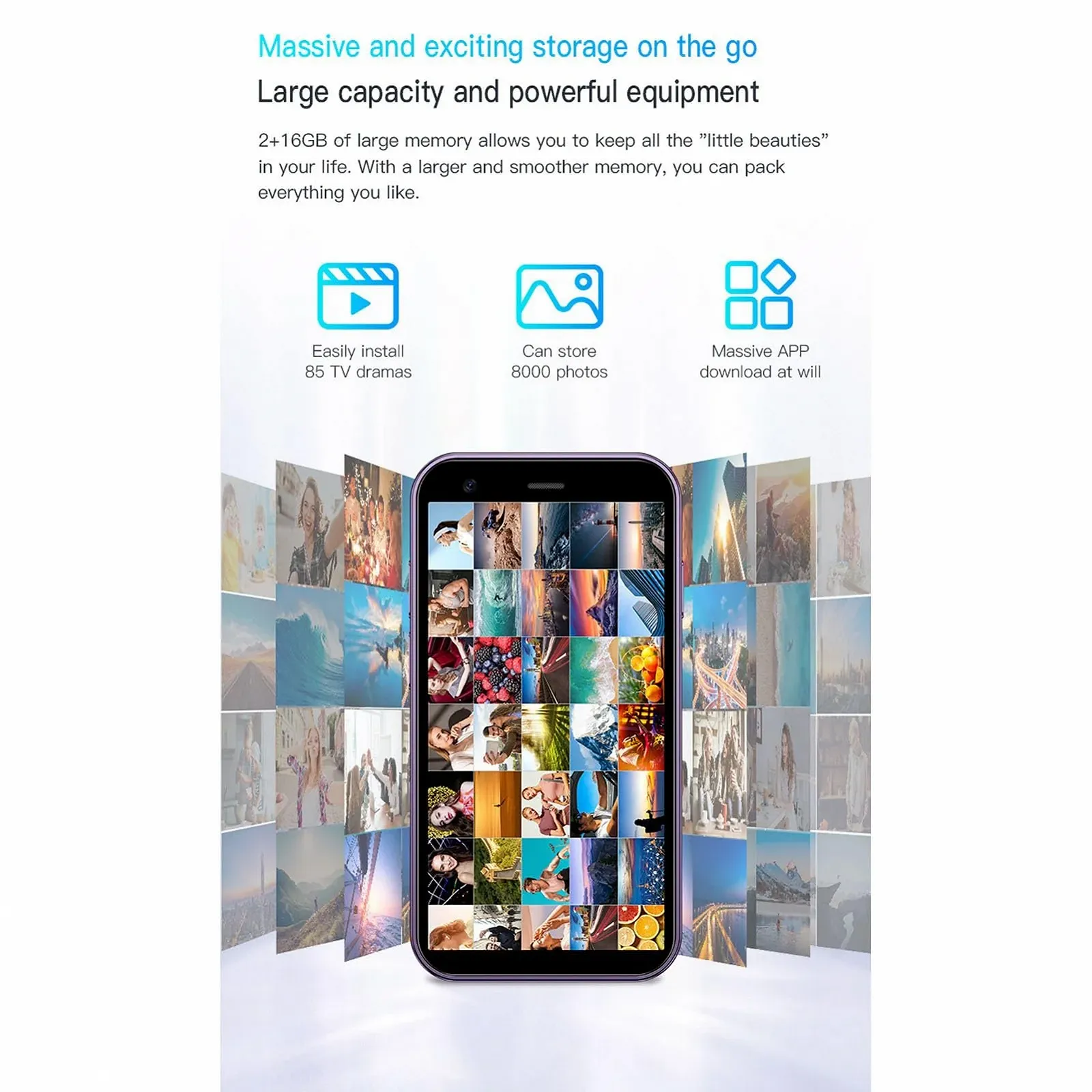 Смартфон XUMIUZIY Mi NI 3G 2 GB RAM 16 GB ROM Ocean Blue, фото №5