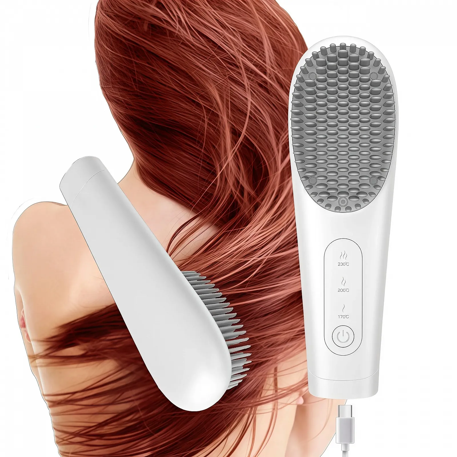Щетка-выпрямитель для волос Go Brush Pro портативная беспроводная USB-C 150M ионов, фото №1 Щетка-выпрямитель для волос Go Brush Pro портативная беспроводная USB-C 150M ионов, фото №1