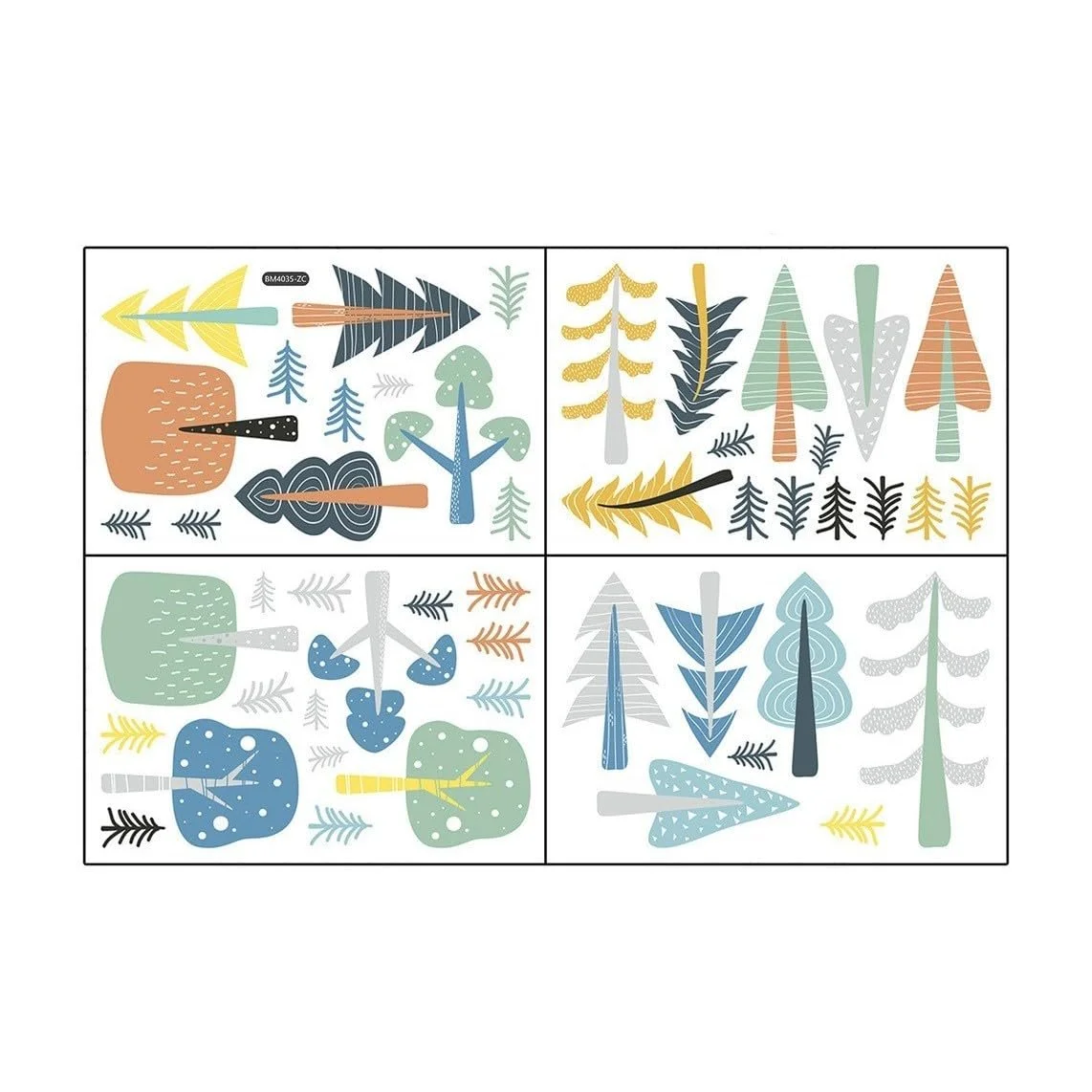 Наклейка на стіну Мультяшний ліс Маленьке дерево для дитячої кімнати, фото №1