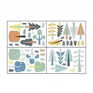 Наклейка на стіну Мультяшний ліс Маленьке дерево для дитячої кімнати - Фото 1