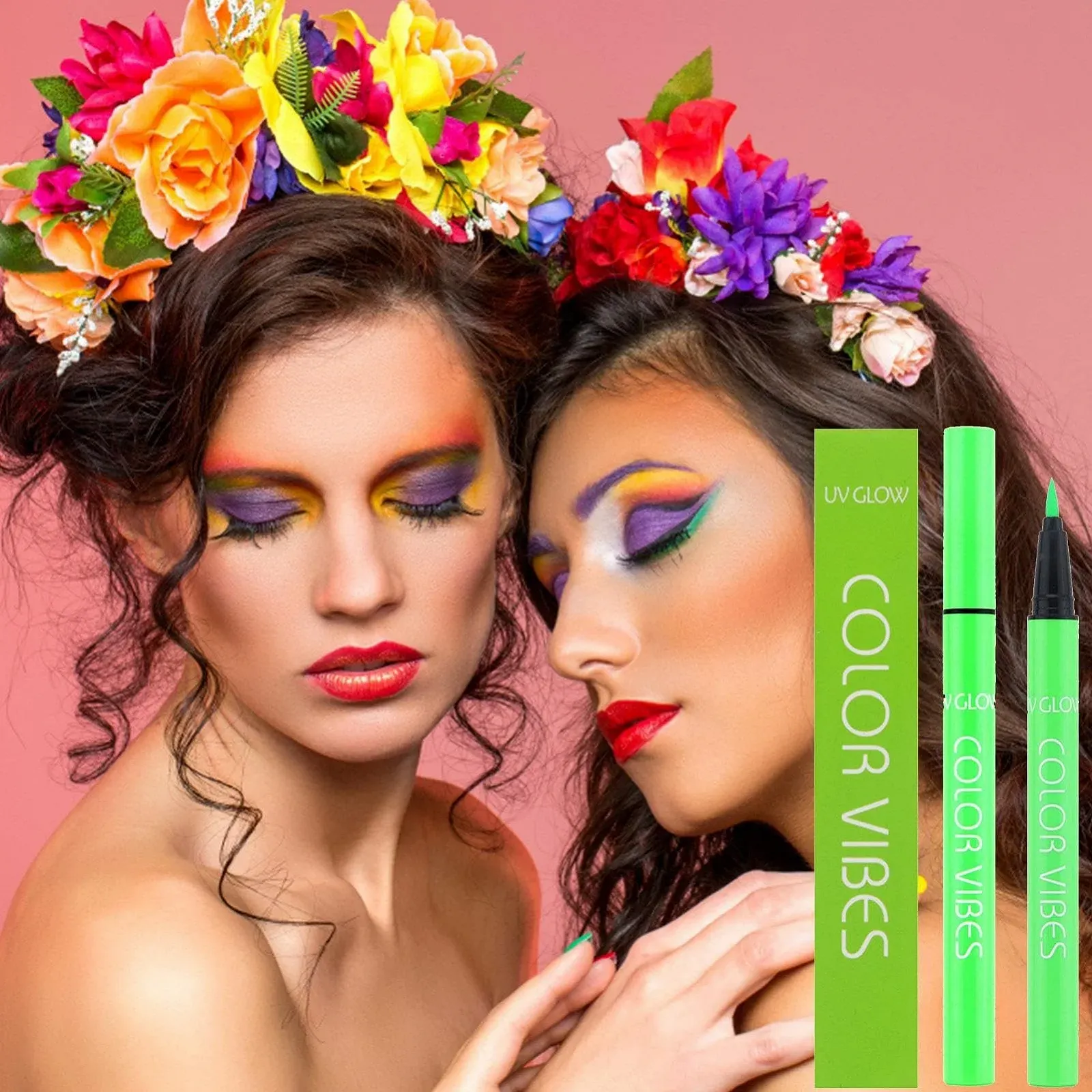 Підводка для очей Neon Fowybe, неонова, водостійка, що не розмазується, кольорова, для вечірок, Геловіну та маскараду, фото №3