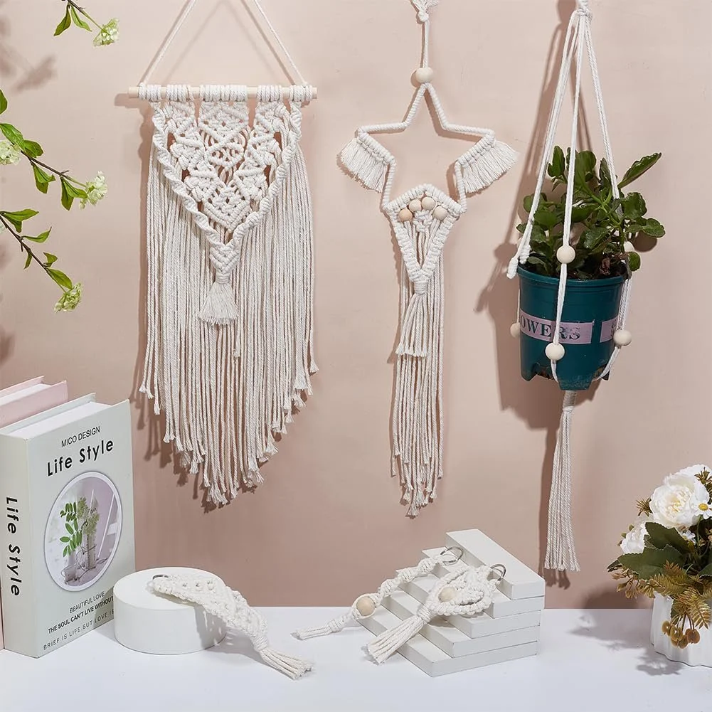 Набір для макраме IFNUNLY Ловець снів та підвіс для рослин Своїми руками, фото №4 Набір для макраме IFNUNLY Ловець снів та підвіс для рослин Своїми руками, фото №4