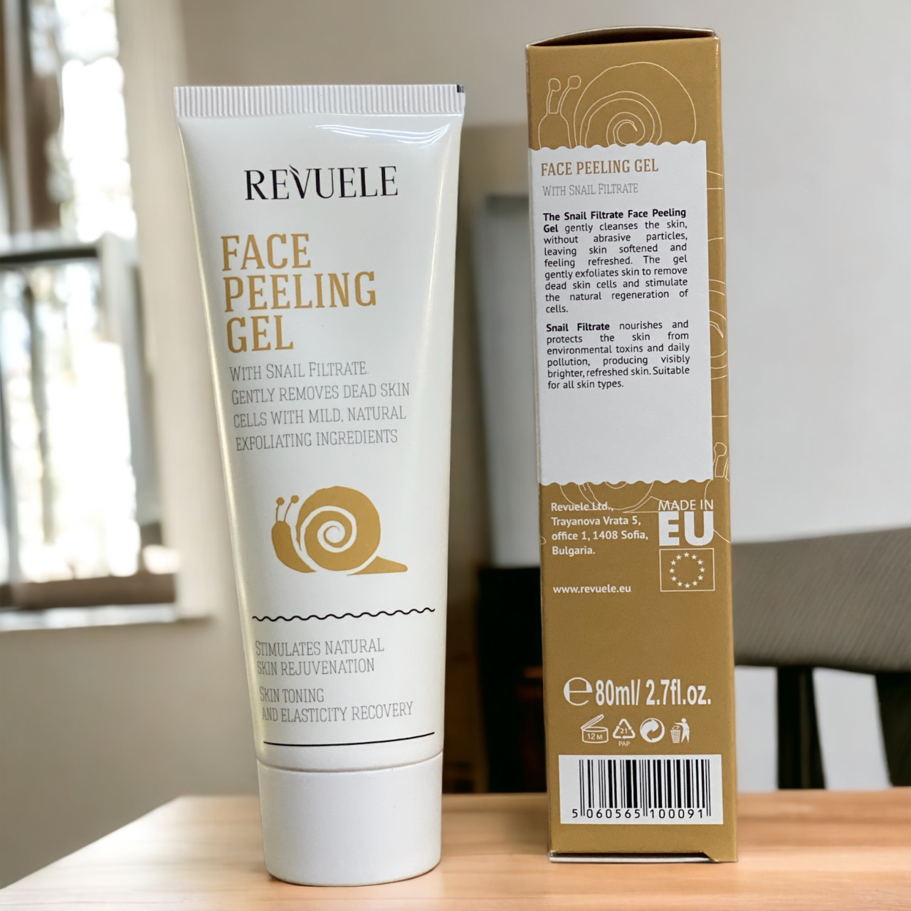 Гель-пілінг для обличчя з фільтратом равлика Revuele 80 мл, фото №2