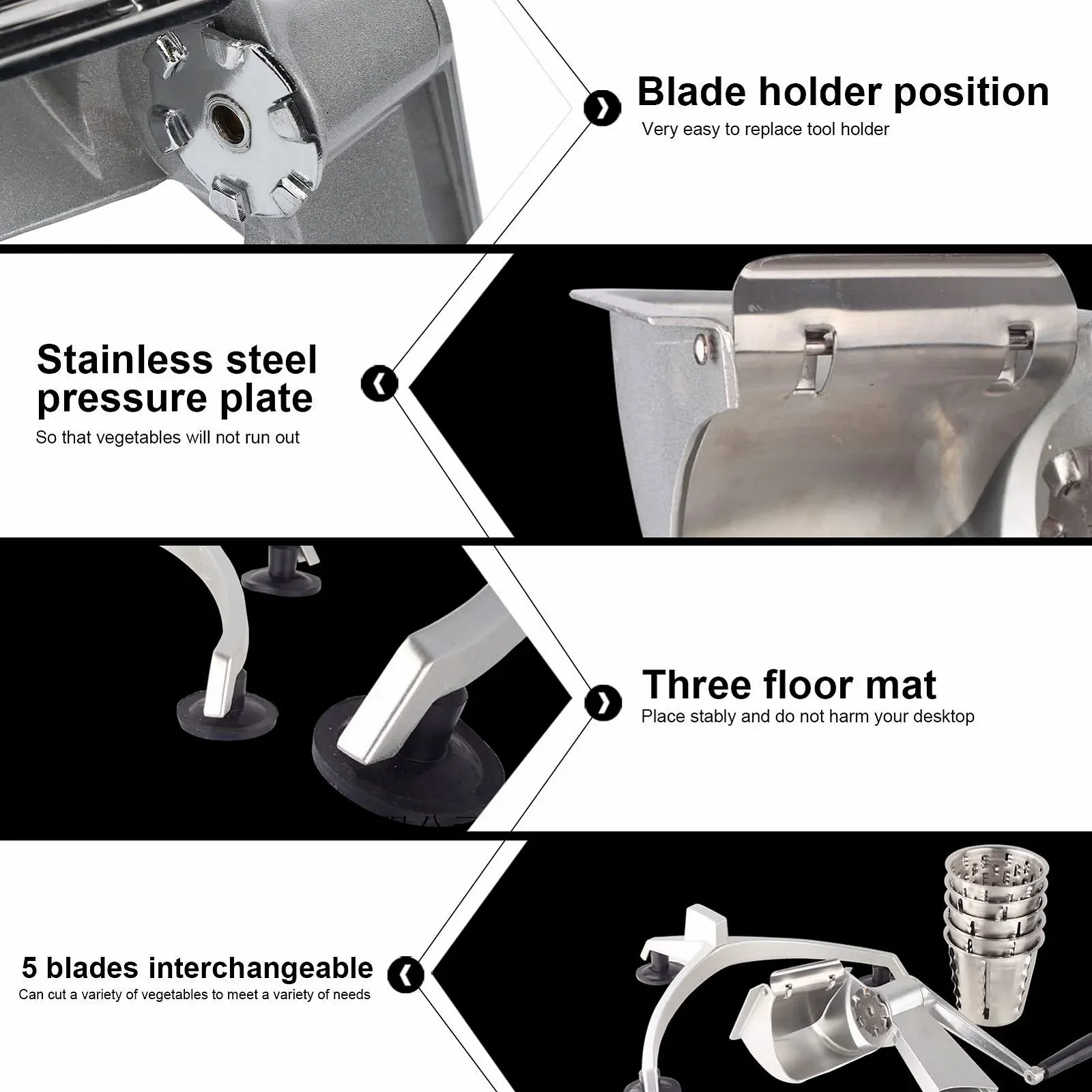 Овочерізка ручна Omabeta Tyre, кухонний процесор, леза з нержавіючої сталі, фото №2