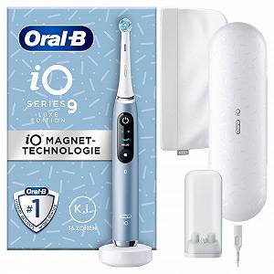 Зубная щетка электрическая Oral-B iO Series 9 Luxe Edition, 7 режимов чистки, магнитная технология и 3D-анализ, цветной дисплей, чехол для зарядки, Aqua Marine - Фото 1