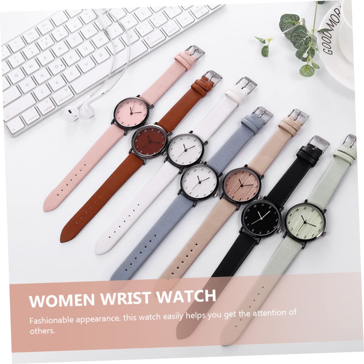 Кварцевые часы LIFKOME Женские Большие с браслетом Серебряные с бежевым кожаным ремешком, фото №5