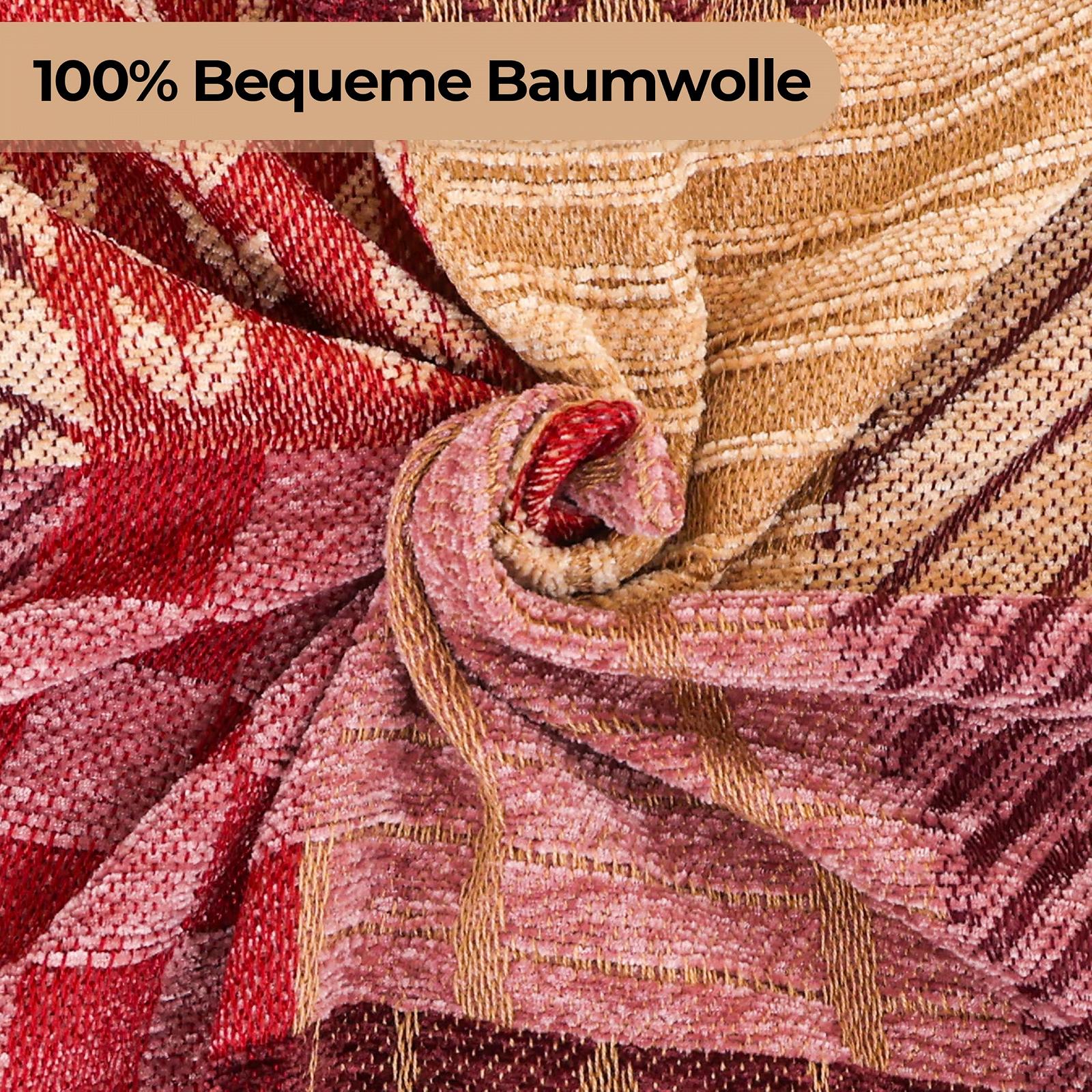 Покривало ткане Chenille HOORDRY Візерунок, двосторонній плед з бахромою, фото №3