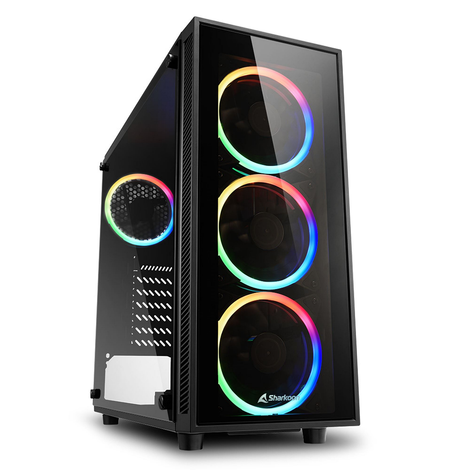 Корпус Sharkoon TG4 RGB / без БЖ / Midi-Tower / 4x120mm RGB / ATX / USB 3.0 / Чорний, фото №1 Корпус Sharkoon TG4 RGB / без БЖ / Midi-Tower / 4x120mm RGB / ATX / USB 3.0 / Чорний, фото №1