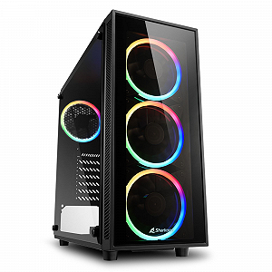 Корпус Sharkoon TG4 RGB / без БП / Midi-Tower / 4x120mm RGB / ATX / USB 3.0 / Черный - Фото 1