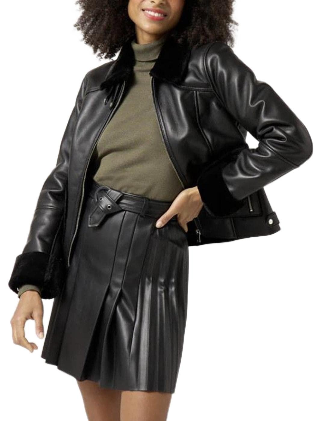 Кожаная куртка Naf Naf Veste En Cuir, фото №1